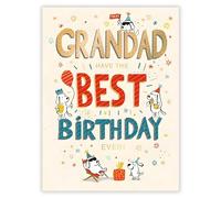 Grandad Birthday Card - Have the Best Birthday Ever - Dogs, Stars and Confetti Design - Special Finishes - Made in the UK - Eco-Friendly