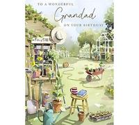 Grandad Birthday Card - Potting Shed and Garden with Foil Details - Eco-Friendly and Recyclable - by Paper House