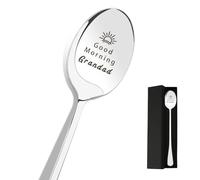 Grandad Birthday Fathers Day Christmas Gifts Ideas Thanksgiving Retirement Valentine Father's Day Easter Gifts for Grandad Grandpa Coffee Lovers Tea Lovers Gift Steel Mental Spoon Presents Engraved