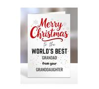 Grandad card from Granddaughter, Merry Christmas to the World's Best, gifts for men, women, greetings card, female, male, him, her, presents, A5-260a_265