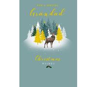 Grandad Christmas Card Modern Stag Trees 7.5" x 5" Lovely Verse