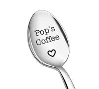 Grandad Fathers Day Gift for Pop Pops Birthday Gifts for Grandad Grandpa Pops Coffee Spoon Gift for Daddy Dad Retirement Gifts for Grandpa Papa Coffee Spoon Gifts for Coffee Lovers Pop Gifts