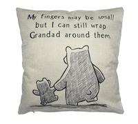 Grandad Gift Cushion Cover 45cm X 45cm Chrsitmas Gift for Grandad Cushion. Cover Only. Cushion Cover with quote: My Fingers my be small, But i can still wrap Grandad around them