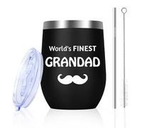 Grandad Gift for Grandad Christmas Gifts Grandpa Gifts Birthday Gift for Men Grandpa Husband Uncle from Grandaughter Grandson Wife Insulated Stainless Steel Wine Tumbler Cup Fathers Day Father's Day