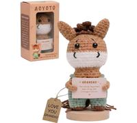 Grandad Gifts for Fathers Day & Birthday - Handmade Crochet Little Horse Plush Decor with Message Card - Unique Meaningful Gift for Grandfather, Papa, Pop-Pop from Grandchildren