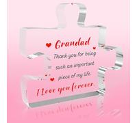 Grandad Gifts from Grandchildren Puzzle-Shaped Acrylic Plaque,Grandad Fathers Day Birthday Christmas Gifts Present from Granddaughter