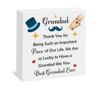 Grandad Gifts from Grandchildren Wooden Plaque Box Sign Grandad Thank You Gift Grandpa Gifts from Grandkids Christmas Father's Day Birthday Gift for Grandpa Papa Grandfather Wood Box Sign Decor