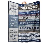 Grandad Gifts, Grandad Birthday Gifts - To Dear Grandfather Blanket with Emotional Quotes - Soft Fleece Blanket for Grandfather Birthday/Father’s Day/Christmas