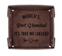 Grandad Gifts, Grandad PU Leather Valet Tray, Presents for Grandpa Christmas Birthday from Grandchildren