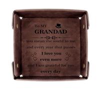 Grandad Gifts,Grandpa Gift,Grandad Birthday Gifts,Presents for Grandad,Best Grandad Gifts,Mens Bedside Organiser,Leather Tray,Grandad Gifts from Grandchildren