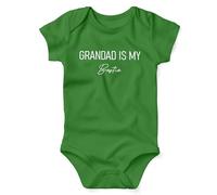 Grandad Is My Bestie Babygrow Suit Adorable Family Babywear Grandad Theme gift for Babies Best Grandad Babygrow Suit, 0-3 Months, Irish Green