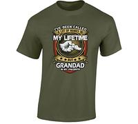 Grandad is My Favourite Mens T-Shirt Lifetime Fathers Day 2025 Gift Tshirt Printed Design Military Green - X-Large