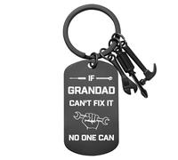 Grandad Keyring Grandad Gifts from Grandchildren Grandad Christmas Birthday Gifts with Envelope If Grandad Can't Fix It No One Can Keychain
