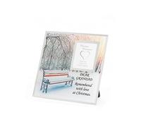 Grandad Memorial Christmas Photo Frame Bench Snow Scene - Xmas Plaque Verse Home
