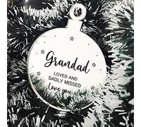 Grandad Memorial Gift Engraved Hanging Bauble In Memory Plaque Keepsake