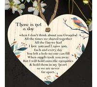 Grandad Memorial Plaque - "There is Not a Day" Sentimental Poem with Bird - Heartfelt Remembrance Gift - Indoor Hanging Decor for Grandfather's Memory (Small: 10 cm (H) × 9 cm (W))