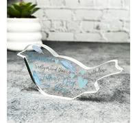 Grandad Missed Father's Day Feather Robin Plaque Sympathy Keepsake Memorial Gift - Small Gifts For Him For Her, Present, Acrylic Plaque, Unqiue Gift, Ornament, Décor, Plaque, trinket, Keepsake Gift