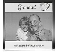 Grandad 'My heart belongs to you' Silver Message Band Photo Frame