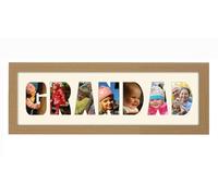 Grandad Photo Frame Letter Word Name Frame Single Mounted 1349A (Oak Finish Frame Cream Mount)