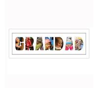 Grandad Photo Frame Letter Word Name Frame Single Mounted 1349A (White Finish Frame White Mount)