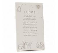 Grandad Plaque Gift, Sentimental Standing or Wall-Mounted Keepsake, Neutral Finish, Elegant Illustrations, 11x2x20 cm, Gift Boxed