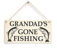 Grandad’s Gone Fishing Sign, Traditional Fish Design