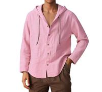 Grandad Shirts For Men, Solid Casual Long Sleeve Shirt for Men Breathable Comfortable Relaxed Fit Button Down Everyday Wear