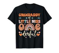 Grandaddy Of Little Miss Onederful 1st Birthday Boho Rainbow T-Shirt