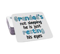 'Grandad's Not Sleeping, He's Resting His Eyes' Coaster - Funny for Birthdays, Father’s Day, or Everyday Use COASTER23