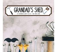 Grandad's Shed Personalised MDF Wood or Acrylic Street Sign Plaque - Custom Gift for Grandads, DIY Enthusiasts, Shed, Garage, Workshop Decor (MDF Wood - Indoor use only, Large 440mm x 90mm)