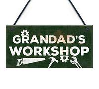 RED OCEAN Grandads Workshop Garage Man Cave Sign Grandad Grandparent Gift For Christmas Birthday Gift From Grandchildren Nan
