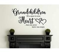 Grandchildren Fill A Space Quote Wall Art Sticker PVC Modern Transfers DecalSilver Medium 56cm Wide x 31cm high