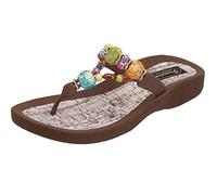 GRANDCO Women's 24770G Marble Cork Beaded Waterproof Molded Sole Beach Thong Sandals