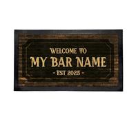 GrandCraft Design Personalised Bar Mat - Custom Text Brick Wall Design | 44 x 25cm / 17.3 x 9.8" | Add Bar Blade, Coasters & Drip Mat