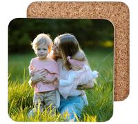 GrandCraft Design Personalised Photo Coaster 9cm - Gloss Finish Cork Back | 9cm square photo coaster with high-gloss finish and cork backing. Add your own picture for a personalised table accessory