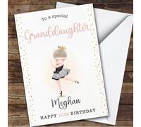 Granddaughter 10th Ballet Dancer Ballerina Custom Personalised Birthday Card - Personalised Birthday Greeting Card for Kids, Custom Birthday Card