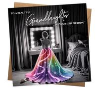 Granddaughter 15th Birthday Card - Elegant Bday Cards for a Special Grand Daughter - Age 15 Birthday Cards for Granddaughter with Lovely Words - 15th Bday Card Turning 15 Years Old