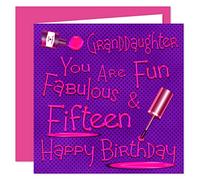 Granddaughter 15th Happy Birthday Card - Naughty Nails Design - 15 Today
