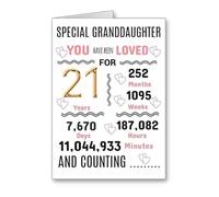 GRANDDAUGHTER 21ST Birthday Card 21 we have loved you for days months years special A5 size GRAND DAUGHTER