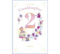 Granddaughter 2nd Birthday Card Age 2 Pansy Fairy 9" x 6" Lovely Verse