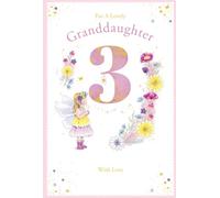 Granddaughter 3rd Birthday Card Age 3 Dandelion Fairy 9" x 6" Lovely Verse