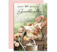 Granddaughter 40th Lazy Day Birthday Card - Medium Sized Card (A5 Size -148mm x 210mm) with Envelope
