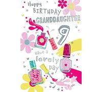 Granddaughter 9th Age 9 Have A Lovely Day Nail Varnish Happy Birthday Card