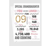 GRANDDAUGHTER 9th Birthday Card 9 we have loved you for days months years special A5 size GRAND DAUGHTER