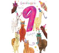 Granddaughter 9th Birthday Card Age 9 Alpacas 9" x 6" Lovely Verse