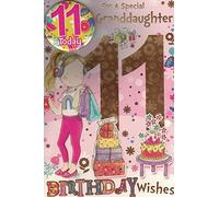 GRANDDAUGHTER AGE 11 ELEVEN BIRTHDAY CARD WITH BADGE**9 X 6 INCHES**1ST CLASS POST**AE6**
