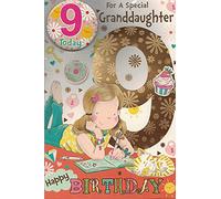GRANDDAUGHTER AGE 9 BIRTHDAY CARD WITH BADGE***9 X 6 INCHES**1ST CLASS POST**AE7**