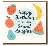 Granddaughter Birthday Card from Grandparents - Cute Fruit Characters - Happy Birthday to Our Little Granddaughter
