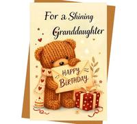 Granddaughter Birthday Card Starry Wishes Heartfelt Blessings Meaningful Keepsake from Grandparents
