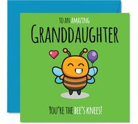 Granddaughter Birthday Card - Youre The Bees Knees! - Happy Birthday Card for Granddaughter from Grandad Grandma, 145mm cute bee Bday Greeting Cards